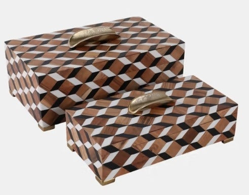 Caja Geometrica Madera Chica