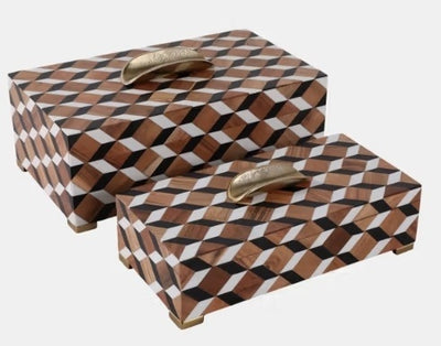 Caja Geometrica Madera Chica