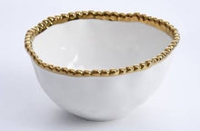 Cargar imagen en el visor de la galería, Bowl de Porcelana Chico con Filo Dorado