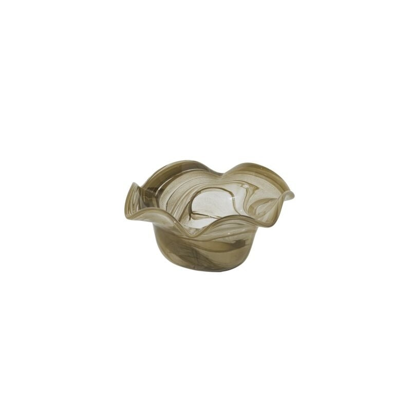 Bowl Swirled Vidrio Gris