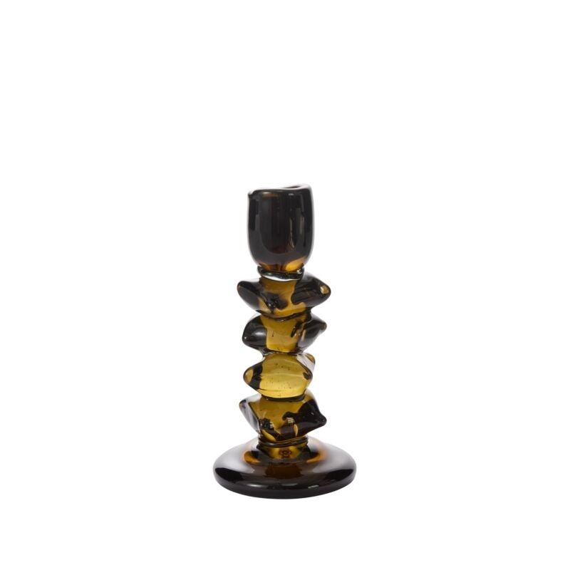 Sujetador De Velas De Vidrio Café