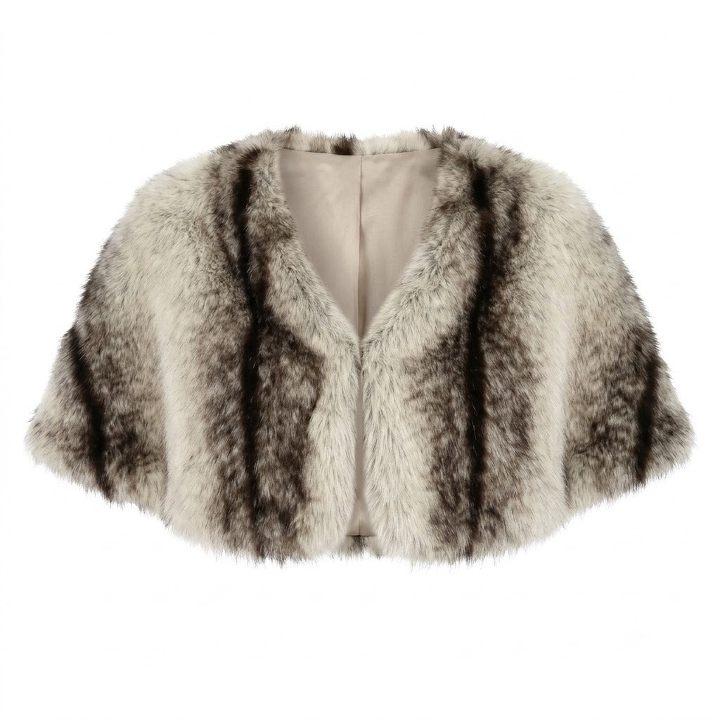 Chaleco Top Pelo Blanco Con Negro