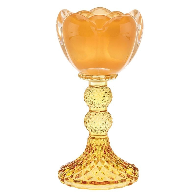Sujetador de Velas Vidrio Amarillo