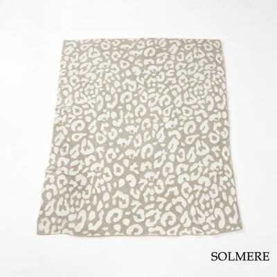 Cobija Beige Leopardo Terceopelo