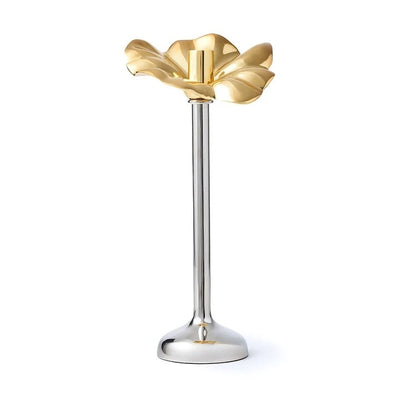 Sujetador De Velas Flor Dorada 40 cm