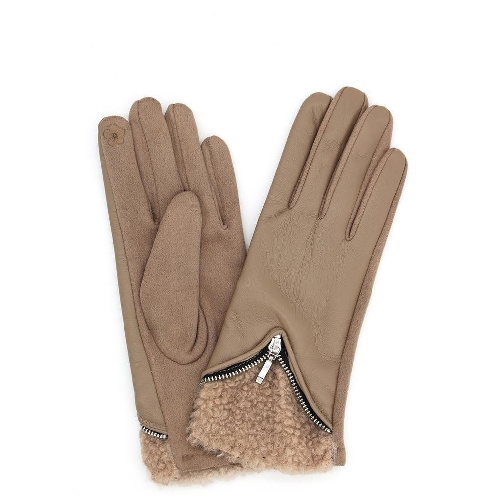 Guantes taupe con touchscreen