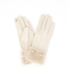 Cargar imagen en el visor de la galería, Guantes táctiles con puño /marfil